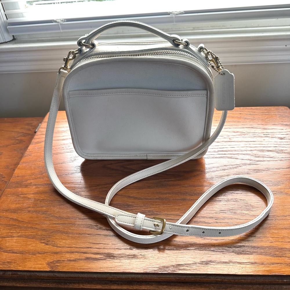 COACH vintage LUNCH BOX ZIP🔥9991🔥HTF White